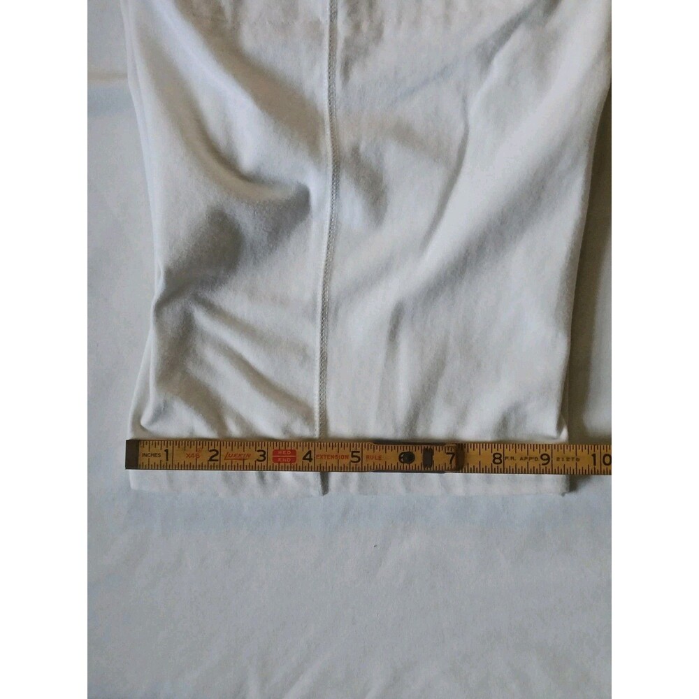 Danskin Solid White Elastic Waist Pull On Zipper Pockets Cropped Size XL (16-18) - Picture 4 of 11